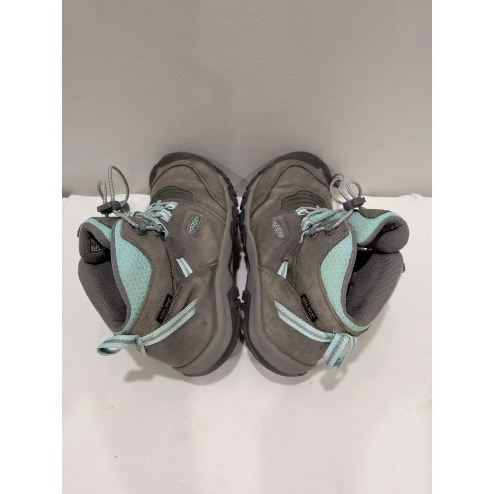 Keen Big Kids' Ridge Flex Waterproof Boots - Grey/Blue Sz 4